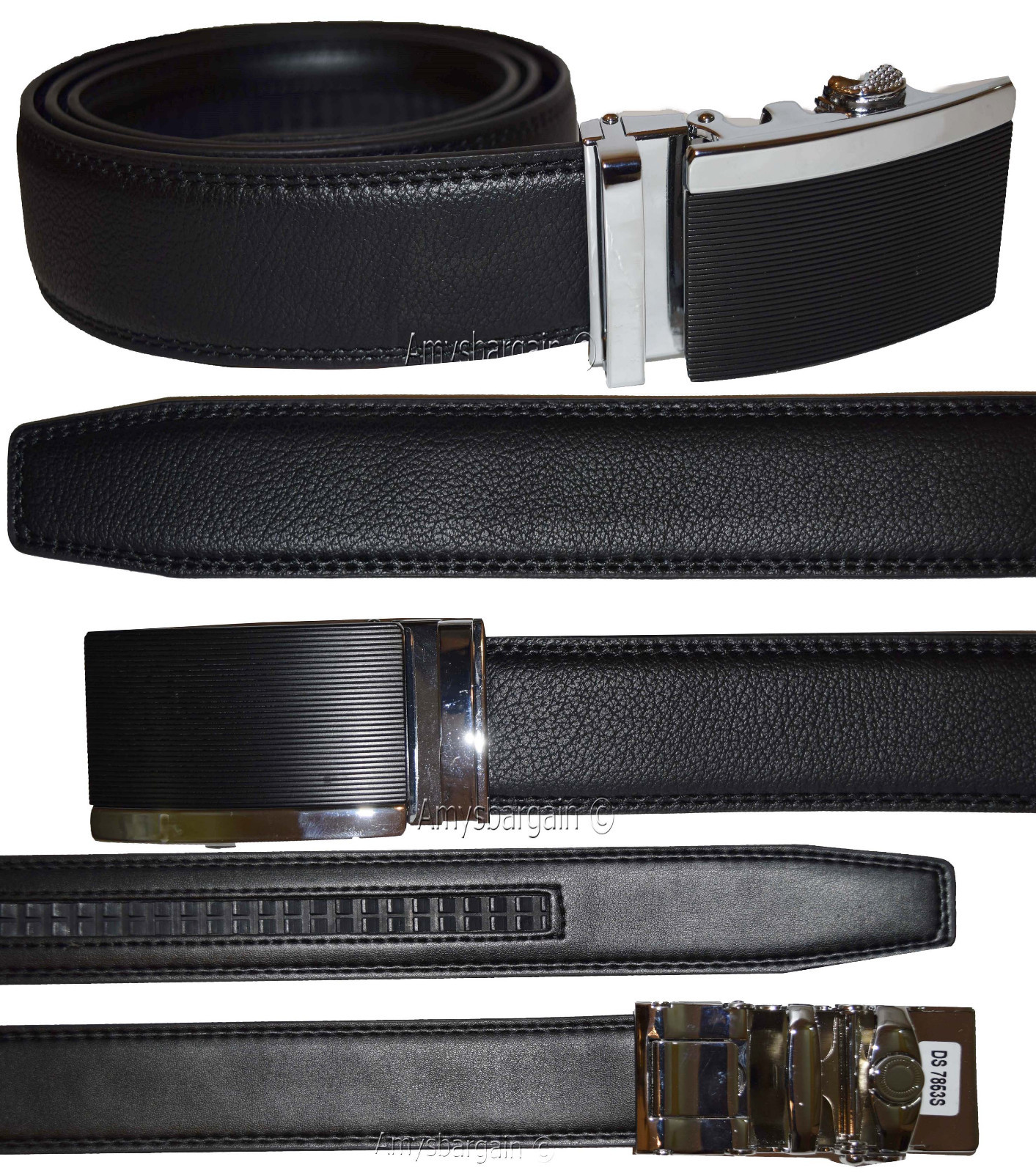 Men's belt, Genuine Leather belt, Dress/Casual Ratcheting buckle 26 to 50 inches - Image 11