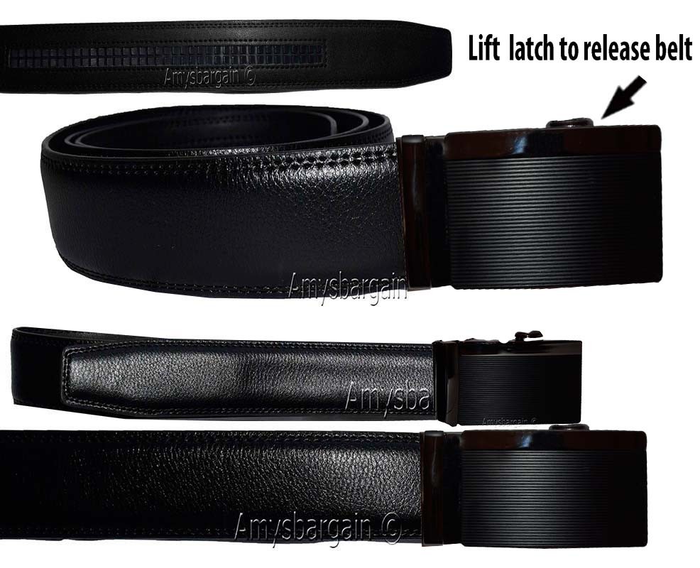 Men's belt, Genuine Leather belt, Dress/Casual Ratcheting buckle 26 to 50 inches - Image 3