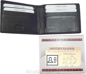 Men's wallet RFID blocking leather bifold wallet 2 billfold credit card in box - Image 11