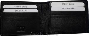 Men's wallet RFID blocking leather bifold wallet 2 billfold credit card in box - Image 13