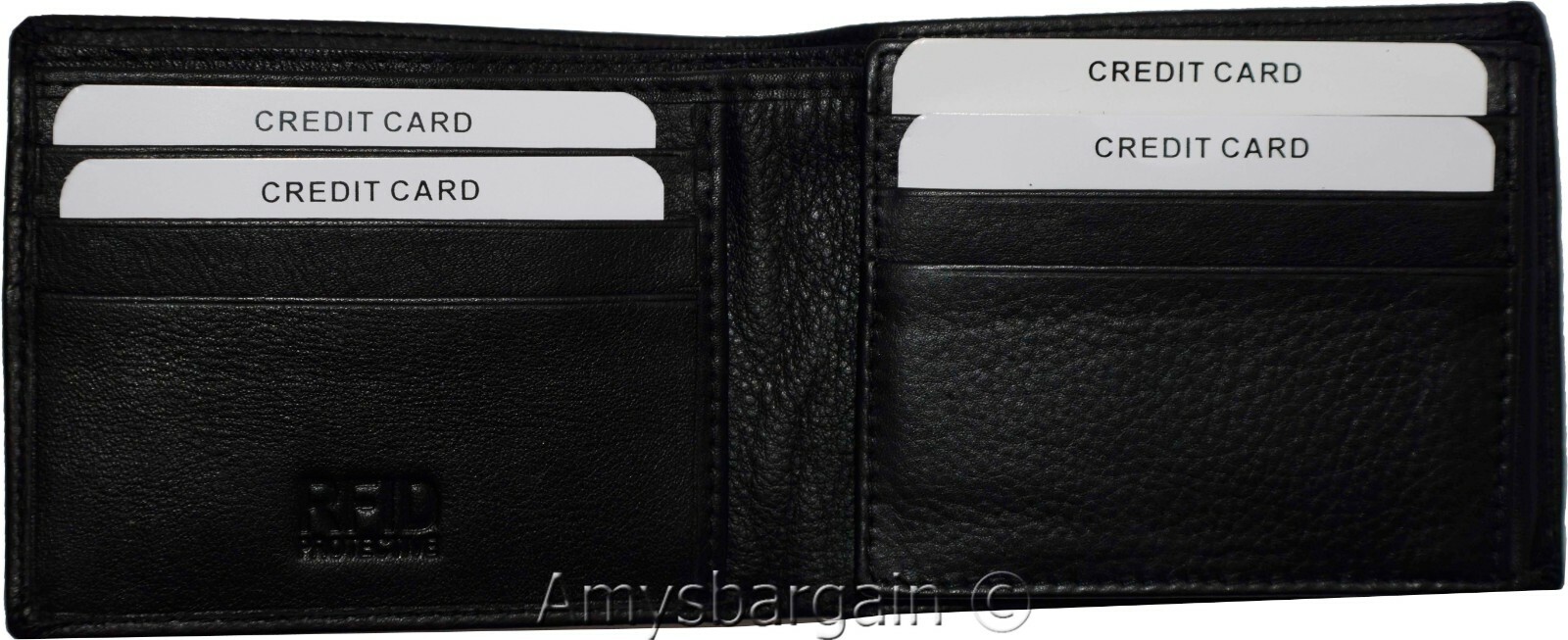 Men's wallet RFID blocking leather bifold wallet 2 billfold credit card in box - Image 13