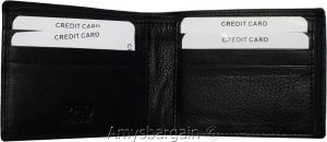 Men's wallet RFID blocking leather bifold wallet 2 billfold credit card in box - Image 4