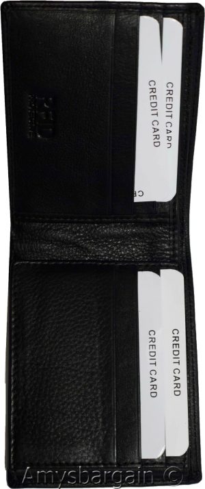 Men's wallet RFID blocking leather bifold wallet 2 billfold credit card in box - Image 5