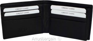 Men's wallet RFID blocking leather bifold wallet 2 billfold credit card in box - Image 6
