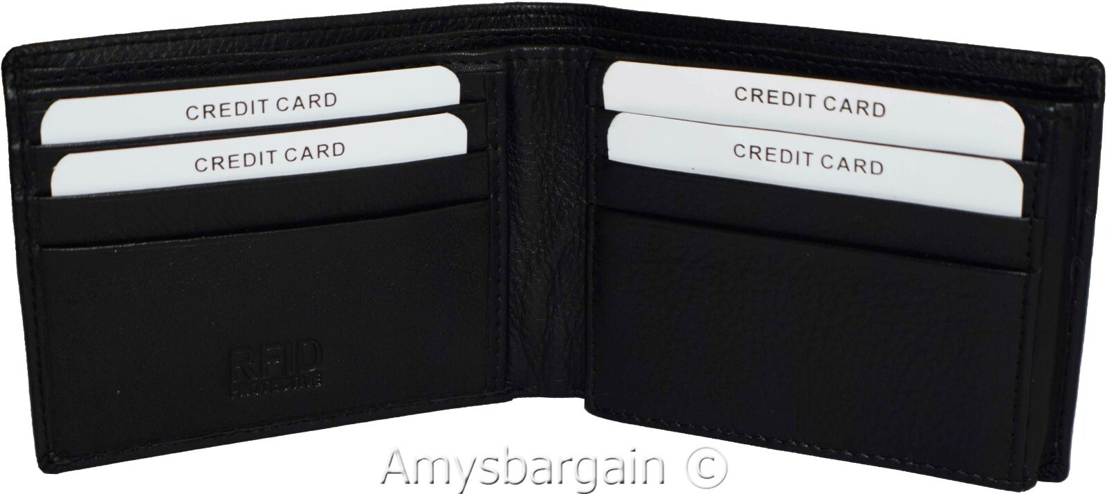 Men's wallet RFID blocking leather bifold wallet 2 billfold credit card in box - Image 6