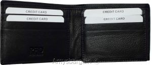 Men's wallet RFID blocking leather bifold wallet 2 billfold credit card in box - Image 8