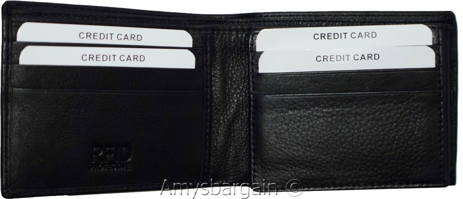 Men's wallet RFID blocking leather bifold wallet 2 billfold credit card in box - Image 8
