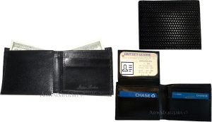 Men's woven printed leather man's bi-fold wallet 2 bill slot 6 card New - Image 3