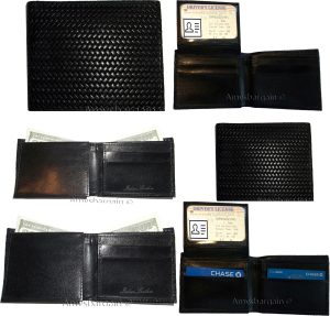Men's woven printed leather man's bi-fold wallet 2 bill slot 6 card New - Image 5