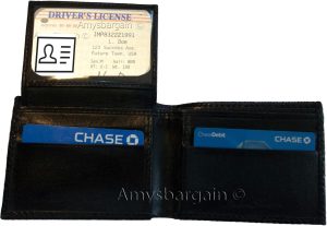 Men's woven printed leather man's bi-fold wallet 2 bill slot 6 card New - Image 7