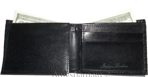 Men's woven printed leather man's bi-fold wallet 2 bill slot 6 card New - Image 9