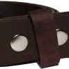 New Large size Leather Belt, Snap on Cowhide One Piece Brown leather Belt BNWT