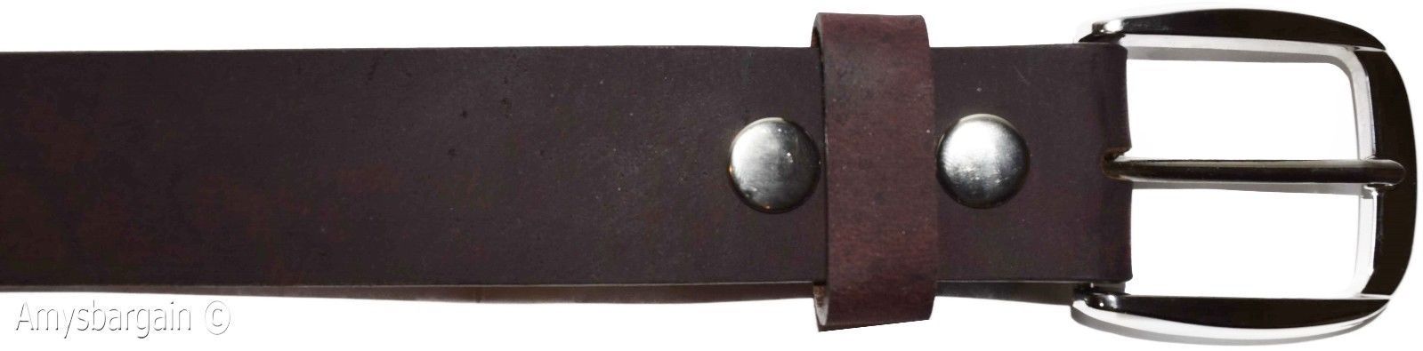 New Large size Leather Belt, Snap on Cowhide One Piece Brown leather Belt BNWT - Image 4