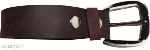 New Large size Leather Belt, Snap on Cowhide One Piece Brown leather Belt BNWT - Image 6