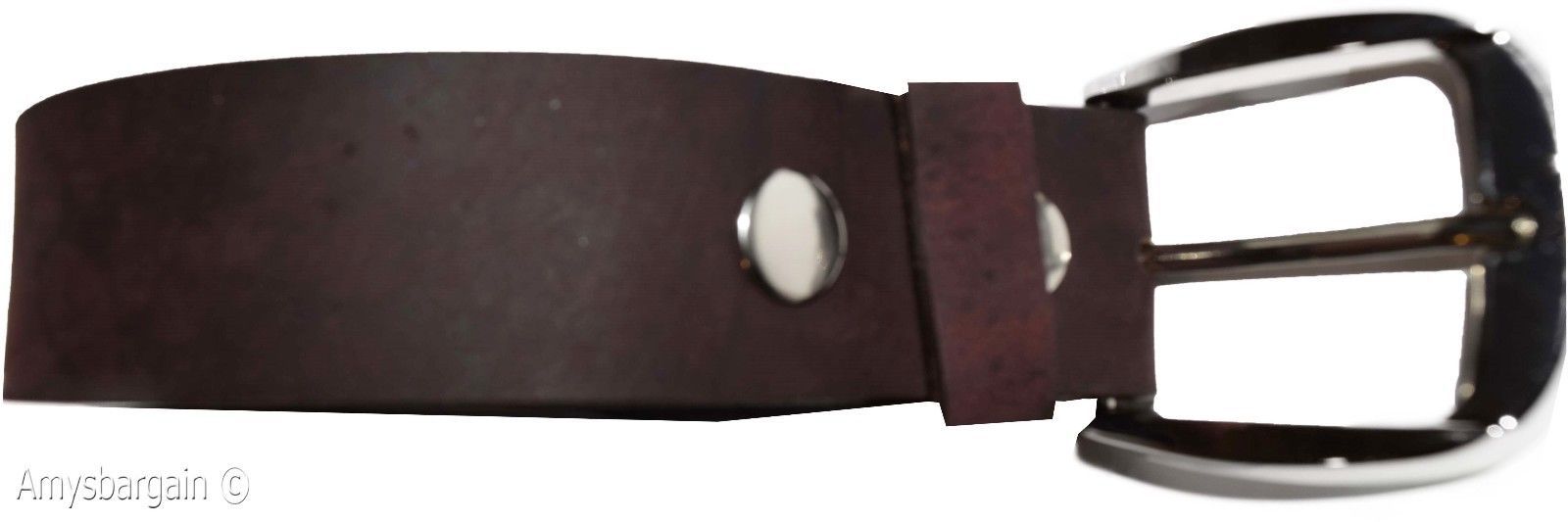 New Large size Leather Belt, Snap on Cowhide One Piece Brown leather Belt BNWT - Image 6