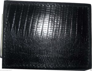 New Lizard skin printed leather money clip credit card/bills holder all bills BN - Image 11