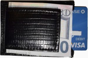 New Lizard skin printed leather money clip credit card/bills holder all bills BN - Image 12