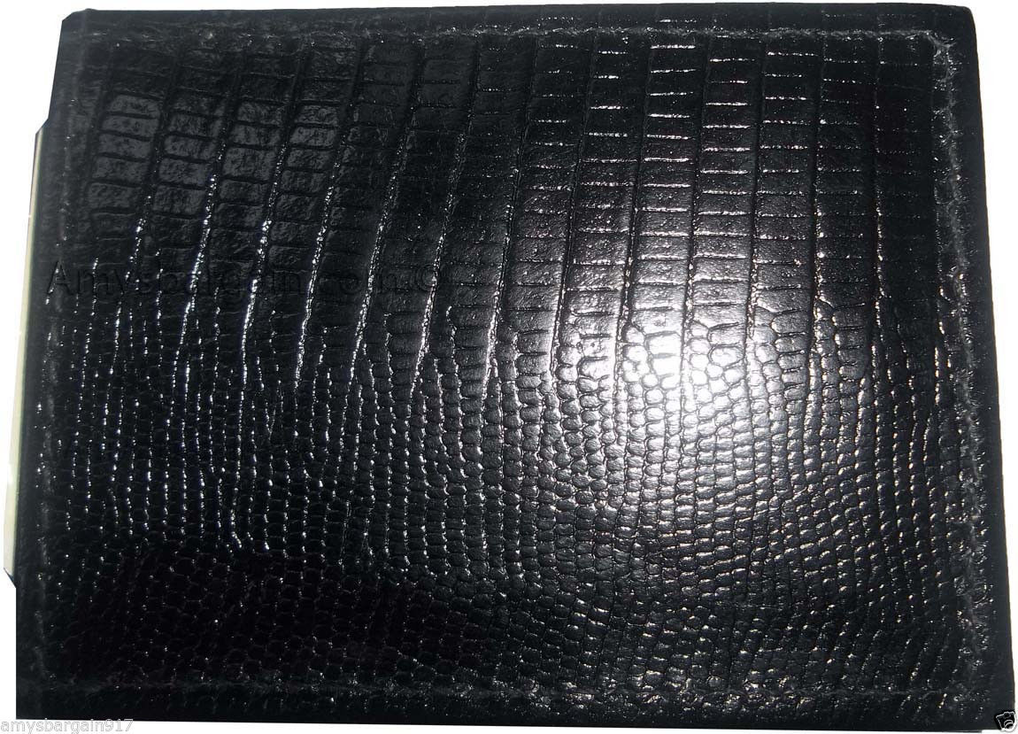 New Lizard skin printed leather money clip credit card/bills holder all bills BN - Image 5