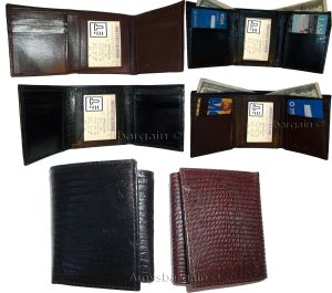 New Men's Wallet. Lizard Printed Leather Trifold wallet 1 ID 9 card 2 bill slots - Image 3