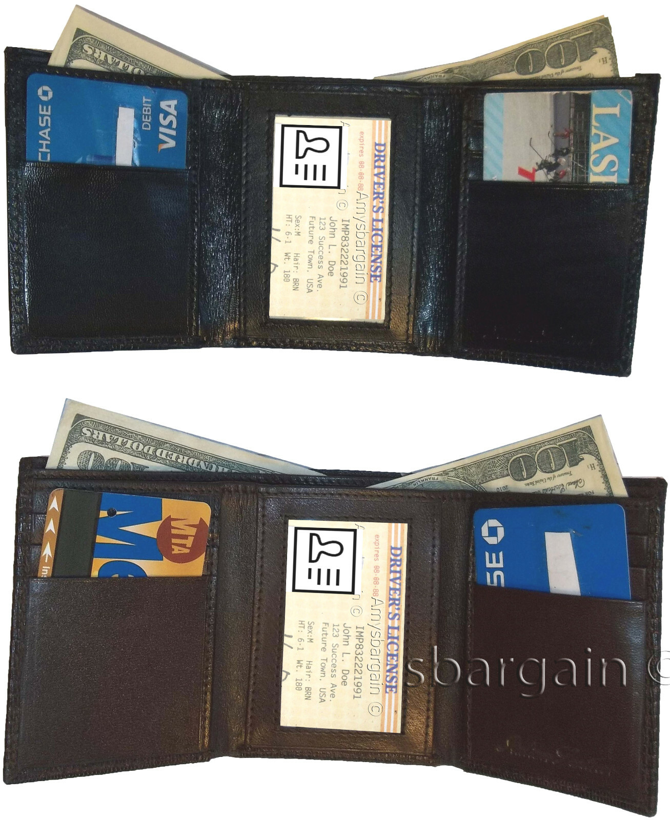 New Men's Wallet. Lizard Printed Leather Trifold wallet 1 ID 9 card 2 bill slots - Image 12