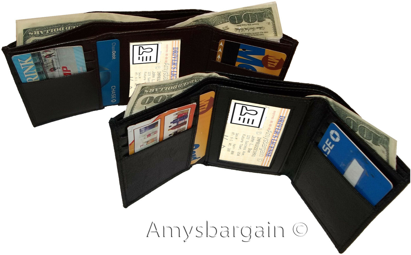 New Men's Wallet. Lizard Printed Leather Trifold wallet 1 ID 9 card 2 bill slots - Image 4