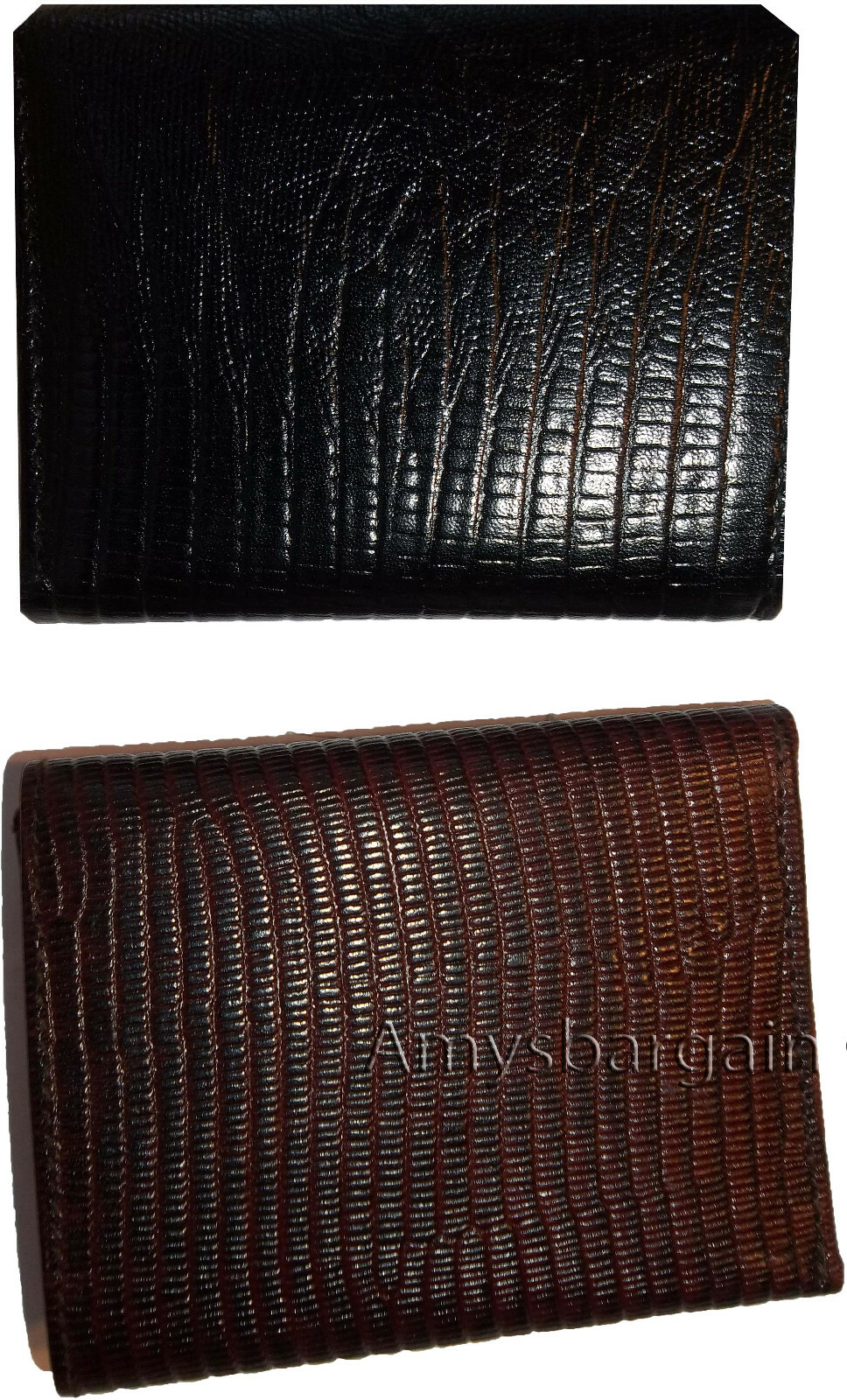 New Men's Wallet. Lizard Printed Leather Trifold wallet 1 ID 9 card 2 bill slots - Image 6