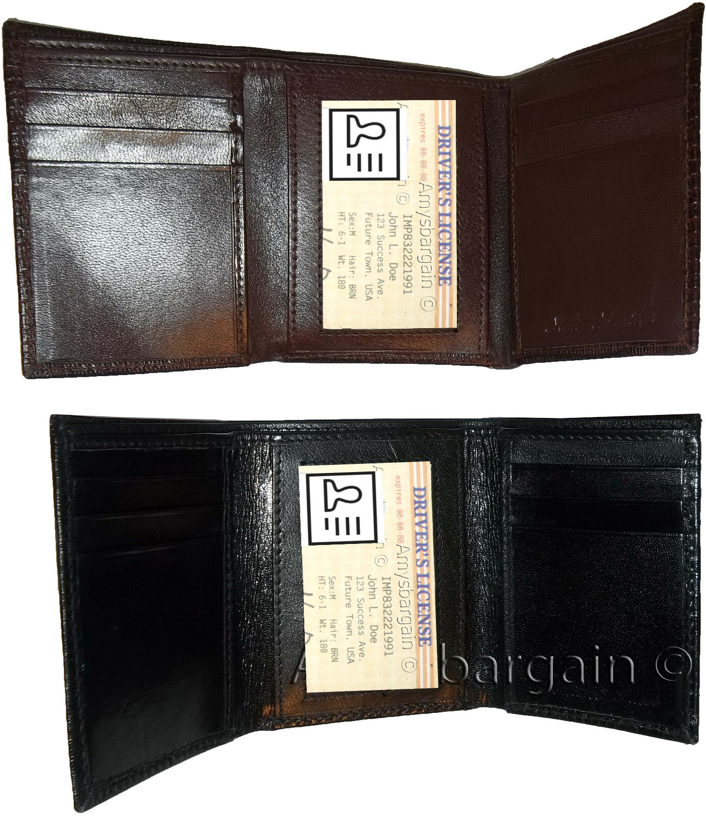 New Men's Wallet. Lizard Printed Leather Trifold wallet 1 ID 9 card 2 bill slots - Image 9