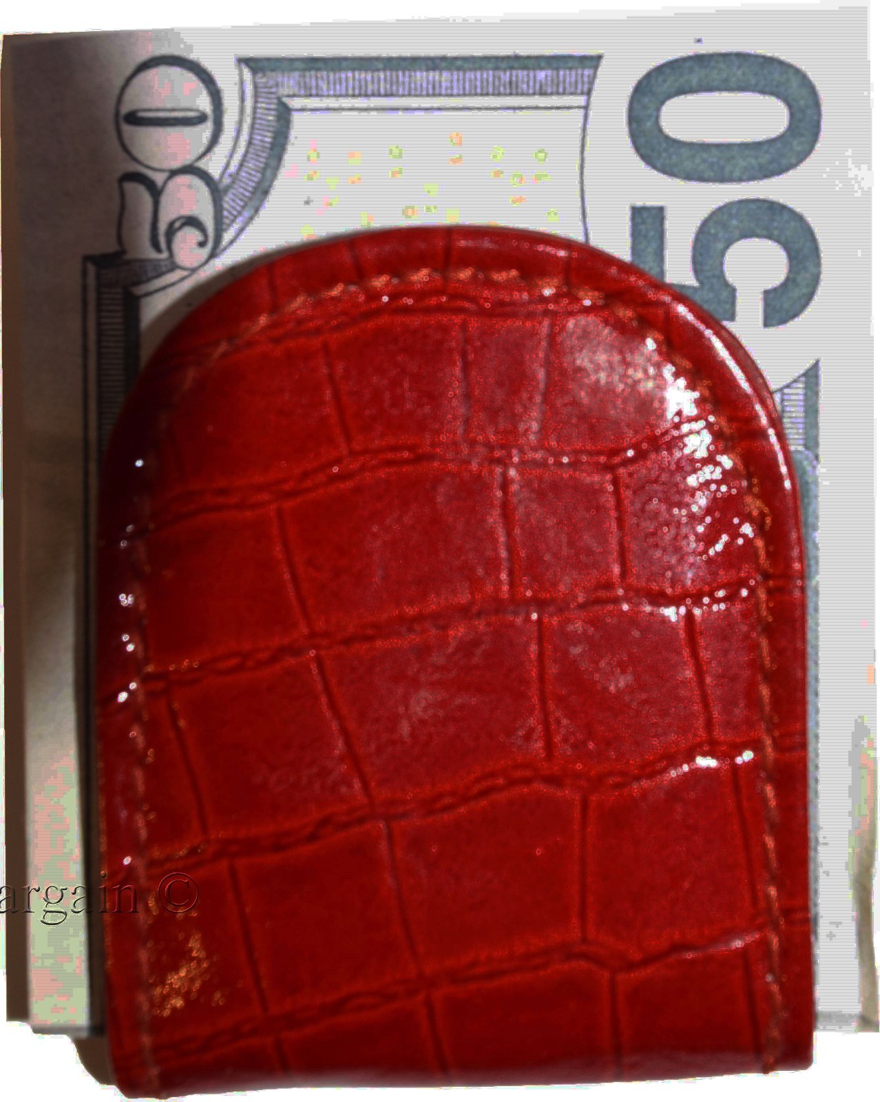 New Red Crocodile printed leather money clip, Clip money, currency holder new - Image 3