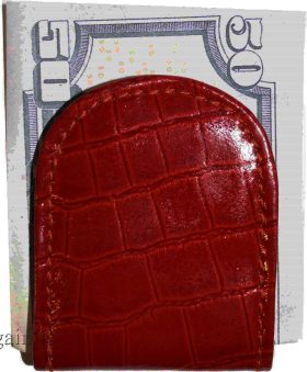 New Red Crocodile printed leather money clip, Clip money, currency holder new