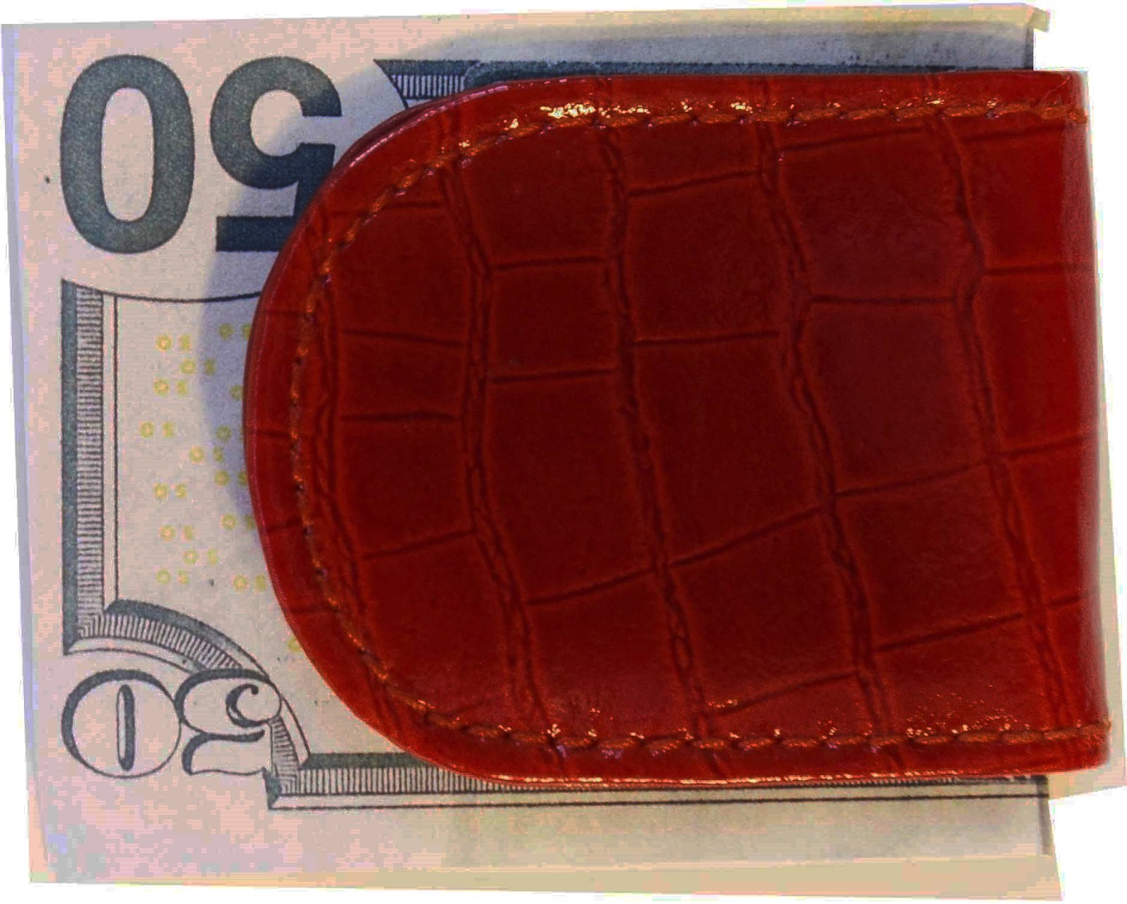 New Red Crocodile printed leather money clip, Clip money, currency holder new - Image 7