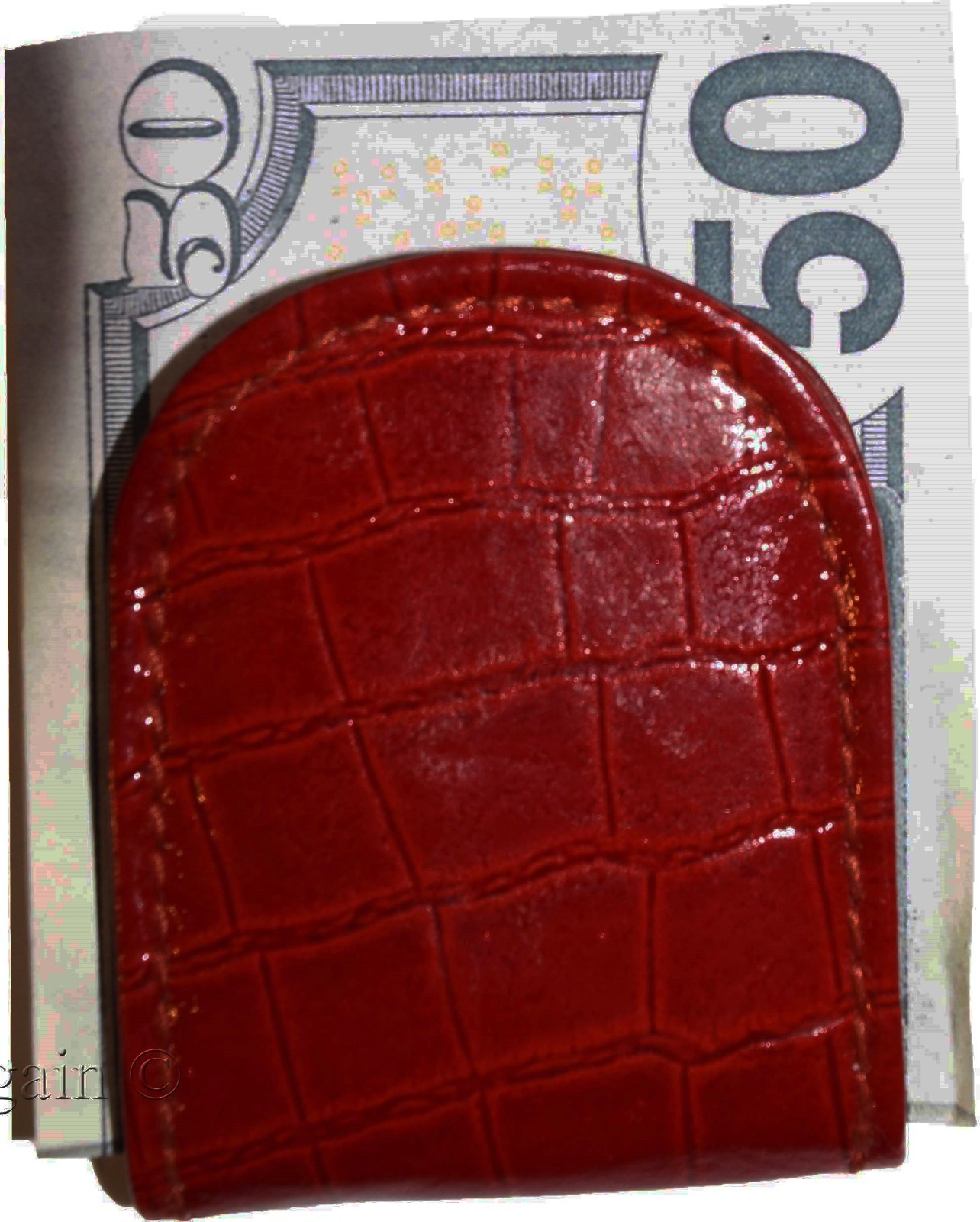 New Red Crocodile printed leather money clip, Clip money, currency holder new - Image 8