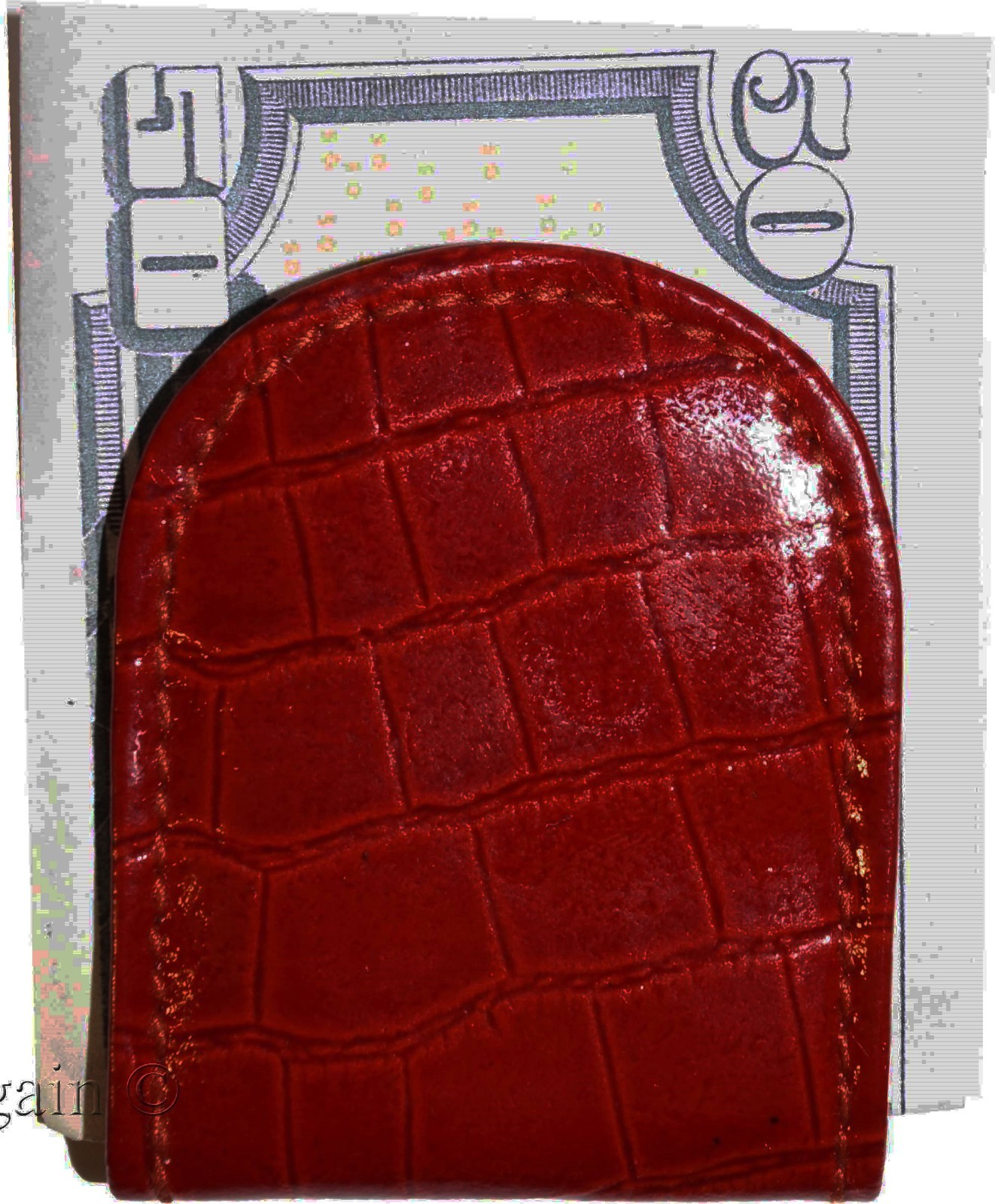 New Red Crocodile printed leather money clip, Clip money, currency holder new