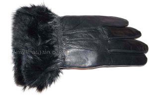 New Size (M) Women's Fur Trimmed leather gloves New Black Warm Winter Gloves - Image 7