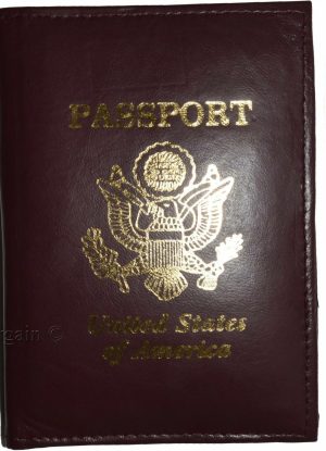 New USA Leather passport case built in wallet credit ATM card case ID holder BN - Image 6