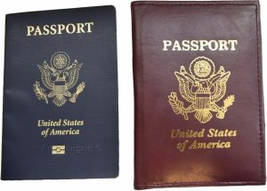 New USA Leather passport case built in wallet credit ATM card case ID holder BN - Image 9