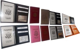 New USA Leather passport case wallet credit ATM card case ID holder Brand New