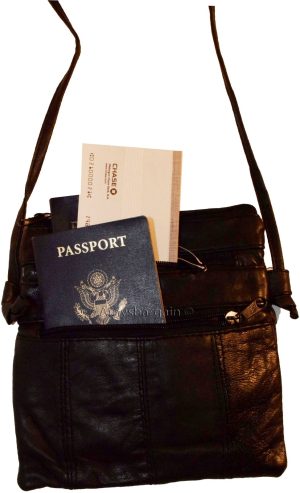 New black small handbag leather shoulder bag swing pouch passport bag Brand NWT* - Image 11