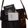 New black small handbag leather shoulder bag swing pouch passport bag Brand NWT*