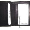 New man's leather trifold wallet Black 8 credit card 2 bill spaces wallet 2 ID