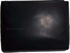 New man's leather trifold wallet Black 8 credit card 2 bill spaces wallet 2 ID - Image 13