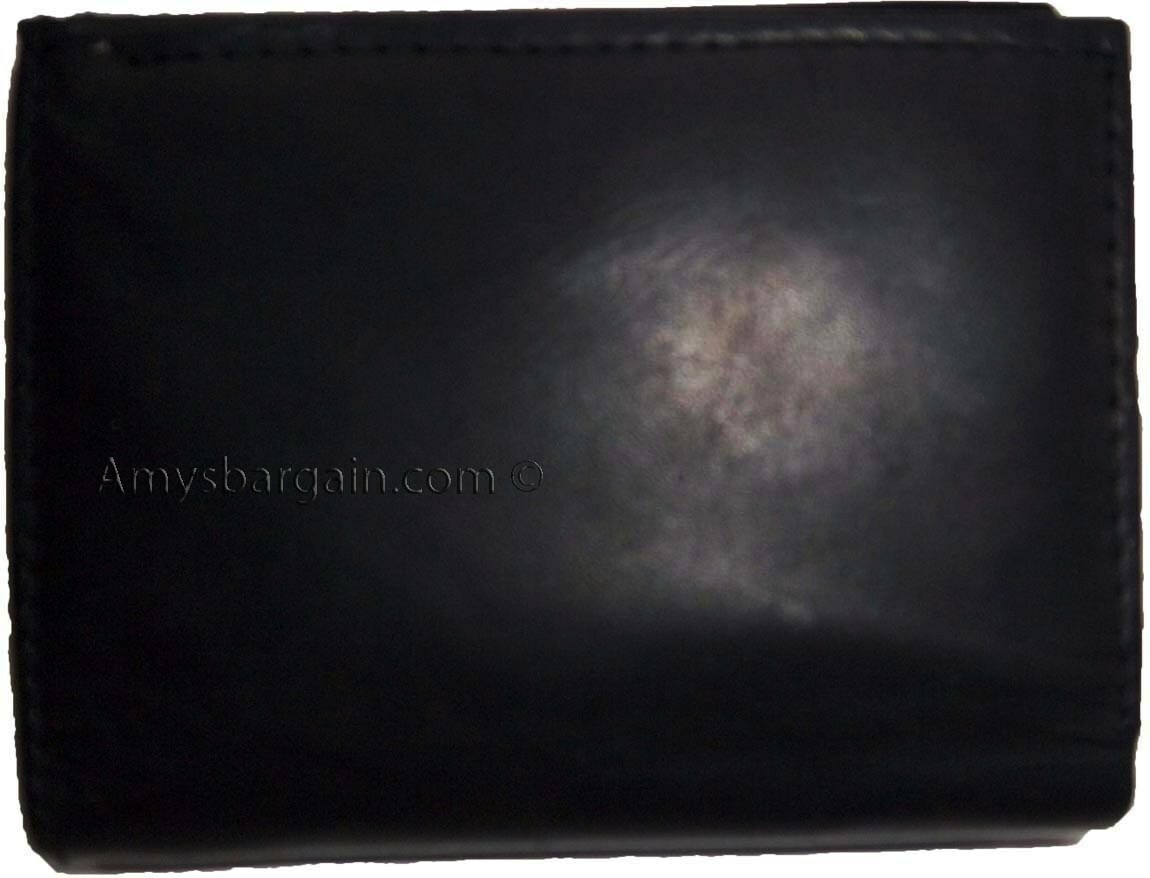 New man's leather trifold wallet Black 8 credit card 2 bill spaces wallet 2 ID - Image 13