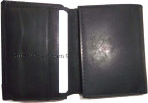 New man's leather trifold wallet Black 8 credit card 2 bill spaces wallet 2 ID - Image 10