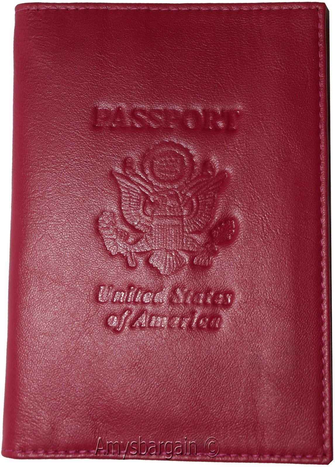 Passport case, Leather passport cover, Red wallet credit card case ID holder NWT - Image 3
