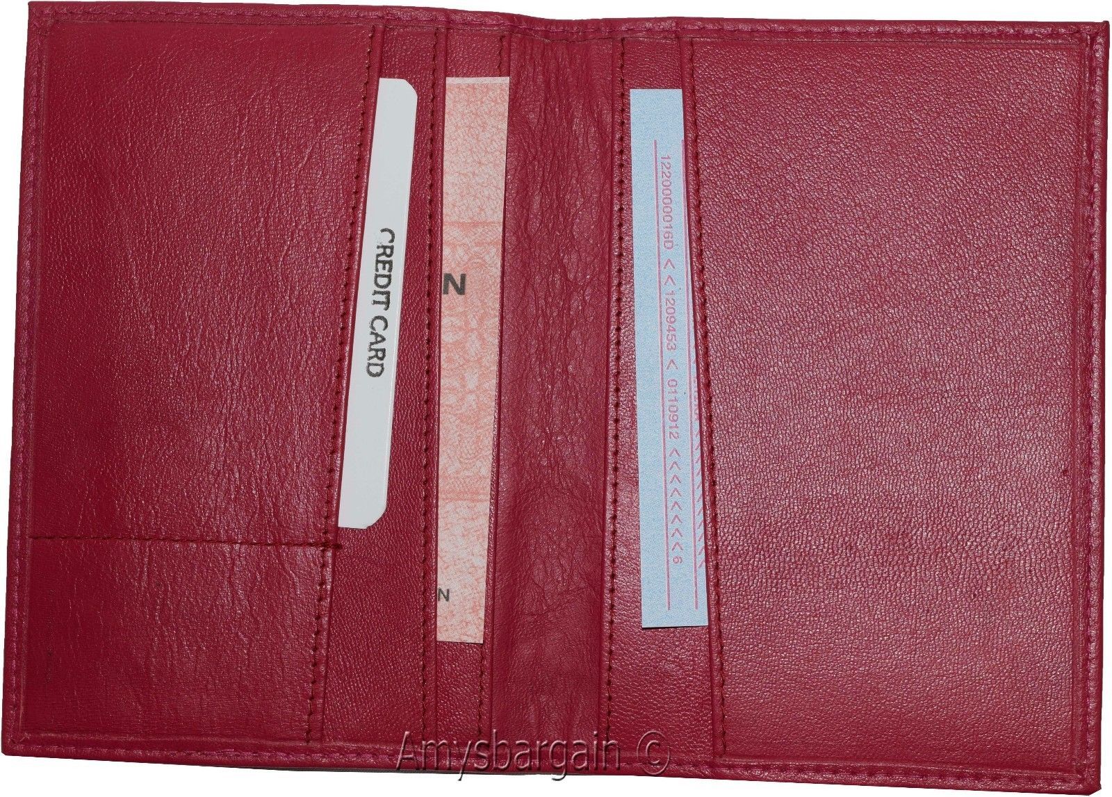 Passport case, Leather passport cover, Red wallet credit card case ID holder NWT - Image 4