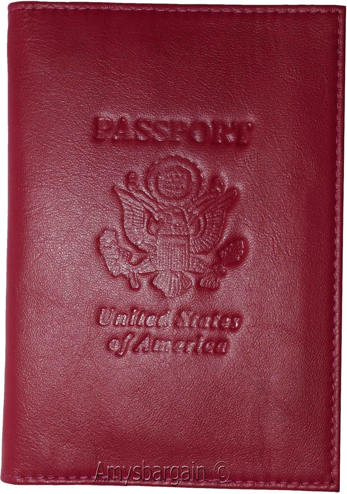 Passport case, Leather passport cover, Red wallet credit card case ID holder NWT - Image 5