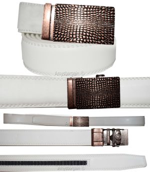 Real Leather Men’s Belt (L) Automatic lock. Dress & Casual belt. Fashion belt". - Image 3