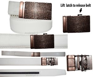 Real Leather Men’s Belt (L) Automatic lock. Dress & Casual belt. Fashion belt".