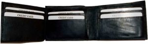 Man's Leather Wallet Black Brown bifold wallet 2 bill slots 9 credit card apace - Image 14