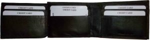 Man's Leather Wallet Black Brown bifold wallet 2 bill slots 9 credit card apace - Image 15