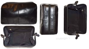 Man's grooming bag large leather cosmetic make up case new leather toiletry case - Image 6
